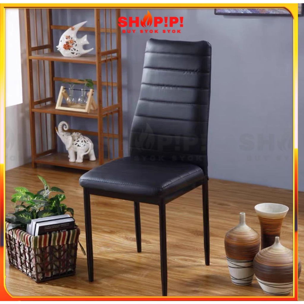 Shopipi High Back Dining Chair Restaurant Fabric Chair PU Leather