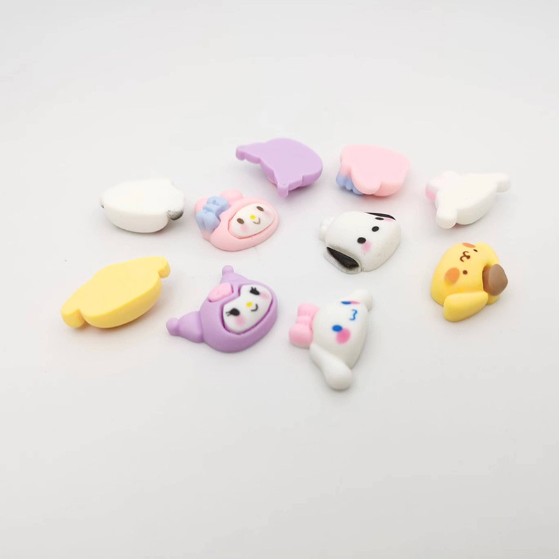 (Yunita) 5pcs RESIN SANRIO CLAY DOFF Head MOTIF CINNAMOROLL KUROMI ...