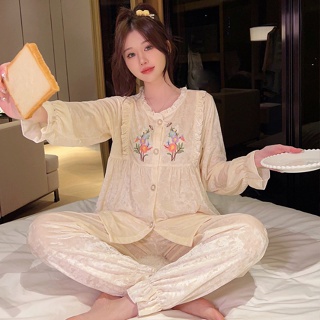 Pajamas for women in autumn and winter Korean style golden velvet