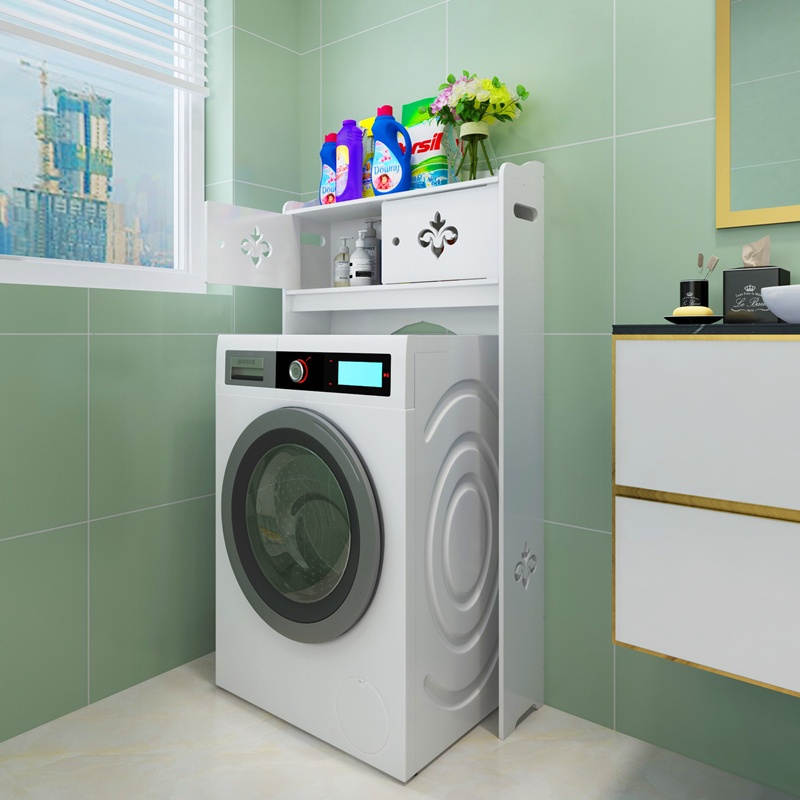 Washing machine upper storage shelf bathroom toilet shampoo laundry