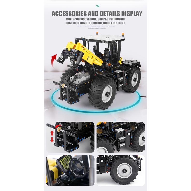 Mould King 17019 Technic 4 in 1 Tractors (Loaders, Flip Plows, Heavy ...