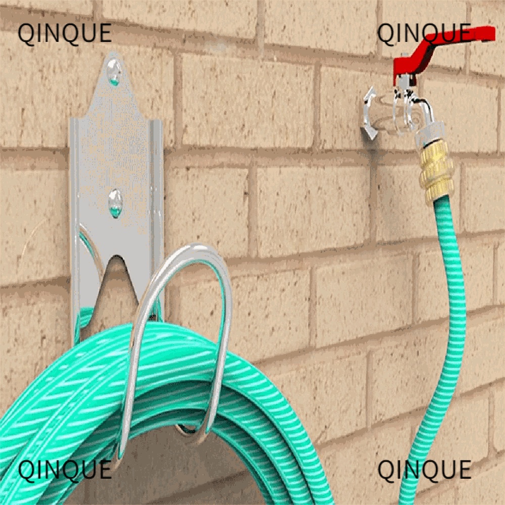 QQIN Garden Hose Holder, Wall Mount Stand Hose Hanger, Durable Storage