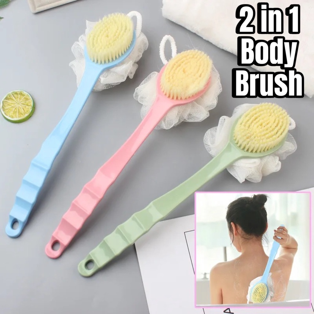 Bath Brush Multifunction Long Handle Double Sided Massage Soft Brush Back Scrubber Scrub Skin