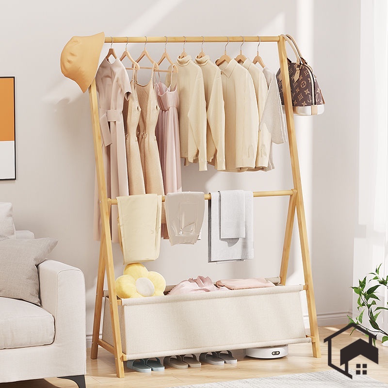 Single Pole Clothes Rack Coated Drying Rack Floorstanding Clothes