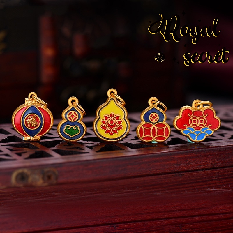 Royal Jewelry Fashion Accessories Gold Craftsmanship Burned Blue Sand Gold Vintage Enamel Gourd