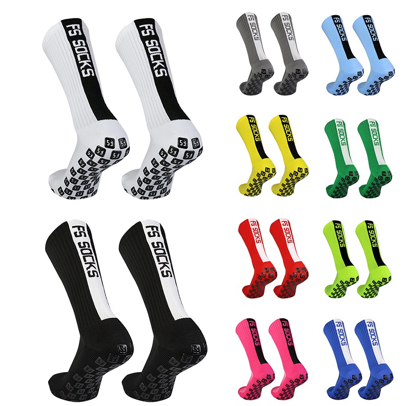New FS Square Silicone Anti slip Football Socks Professional Football Sports  Sweat-absorbing and Breathable Running Socks