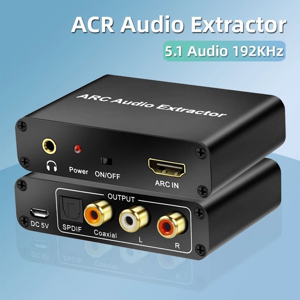 HDMIARCAudio Extractor to L/R Coaxial SPDIF Jack Return Channel Converter For Fiber RCA 3.5mm