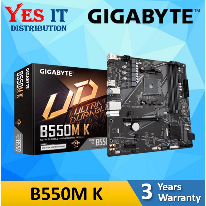 GIGABYTE B550M K AMD B550 Ultra Durable AM4 Motherboard | Shopee Malaysia