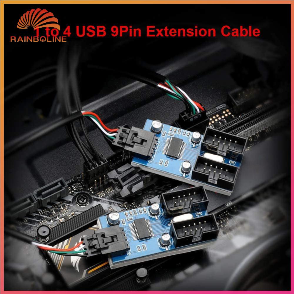 Rain USB 9Pin Expansion Splitter Motherboard USB 9Pin Interface Header