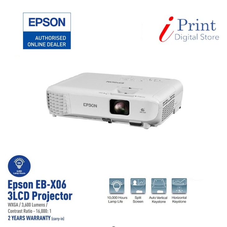 Epson EB-E01 / EB-X06 XGA 3LCD PROJECTOR ( 2 YEARS WARRANTY ) | Shopee  Malaysia