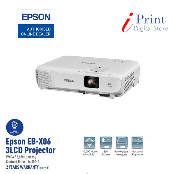 Epson EBE01 / EBX06 XGA 3LCD PROJECTOR ( 2 YEARS WARRANTY ) Shopee