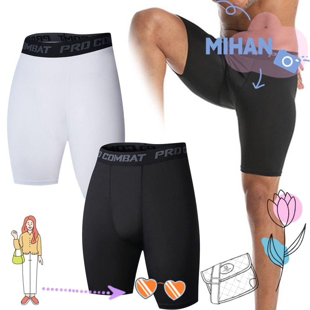 Men's Compression Running Shorts With Phone Pocket - 2 Pack Spandex Workout Shorts, Moisture Wicking - View #2