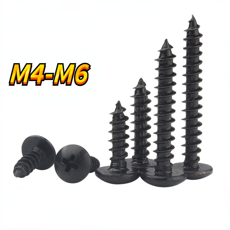 Iron Black Phillips Large Flat Head SelfTapping Screws Pan Head Screws