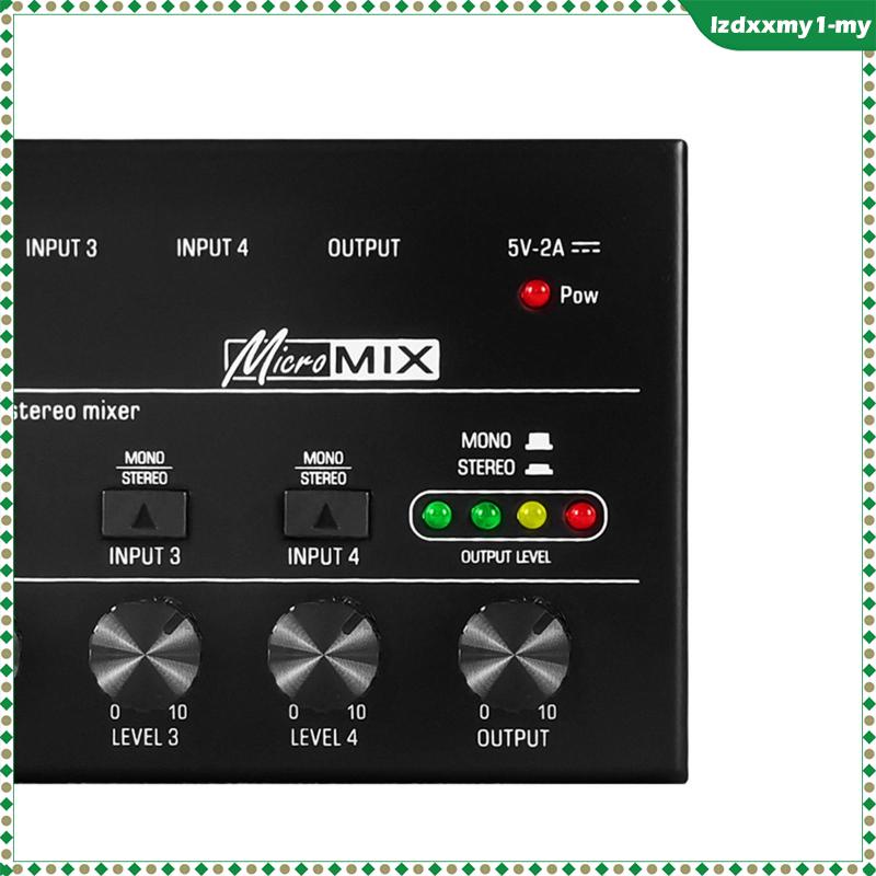 [ 4 Channel Audio Mixer Stereo Mixer 4 input 1output Out Mixing Console
