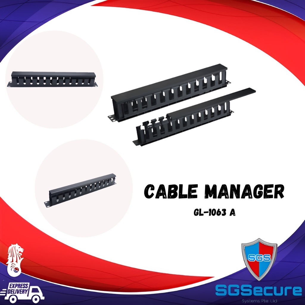 1U Cable Management Panel: 12 Holes, Cover, Bolts, Nuts for Server Rack ...
