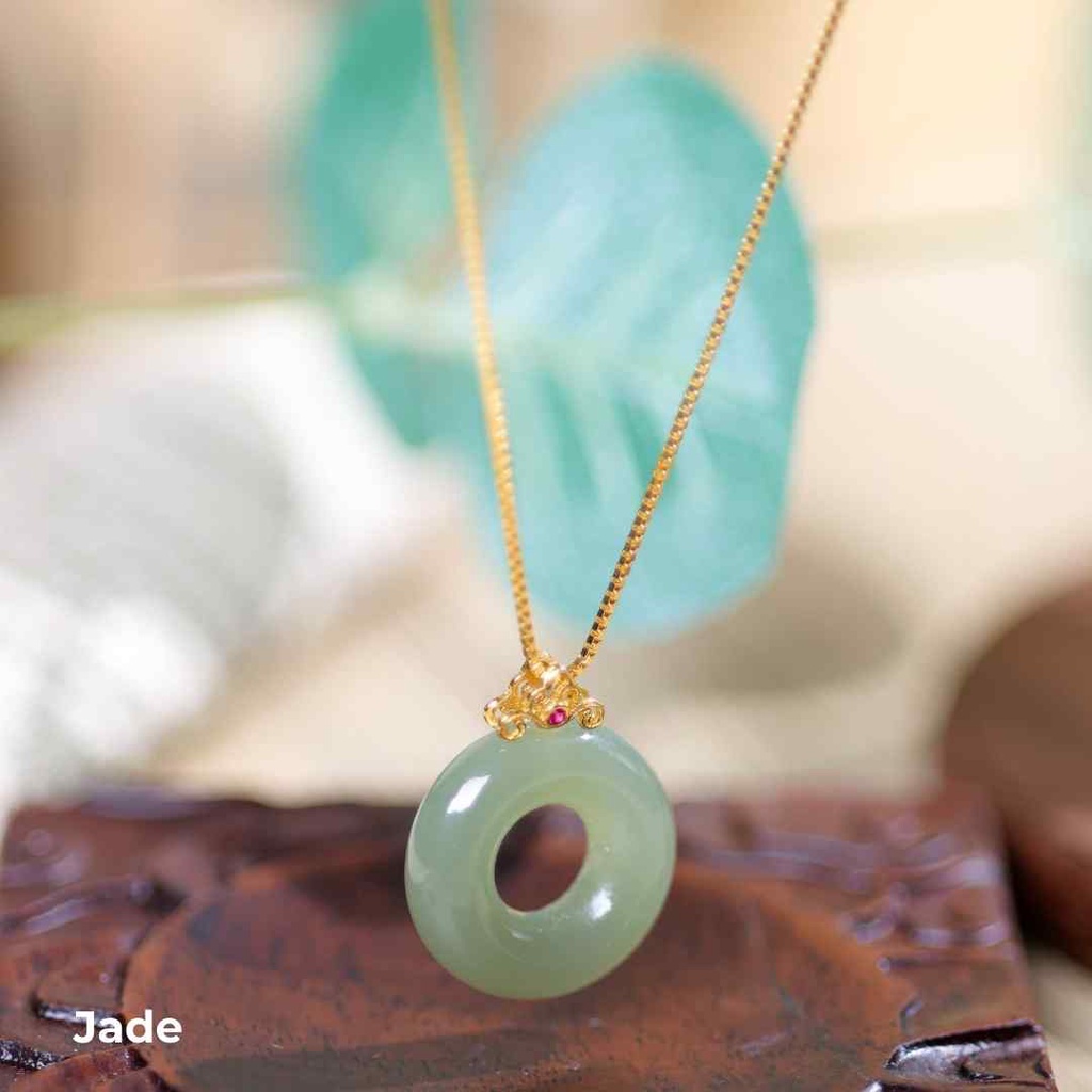 Jade Donut Pendant (Include Necklace) | Shopee Malaysia