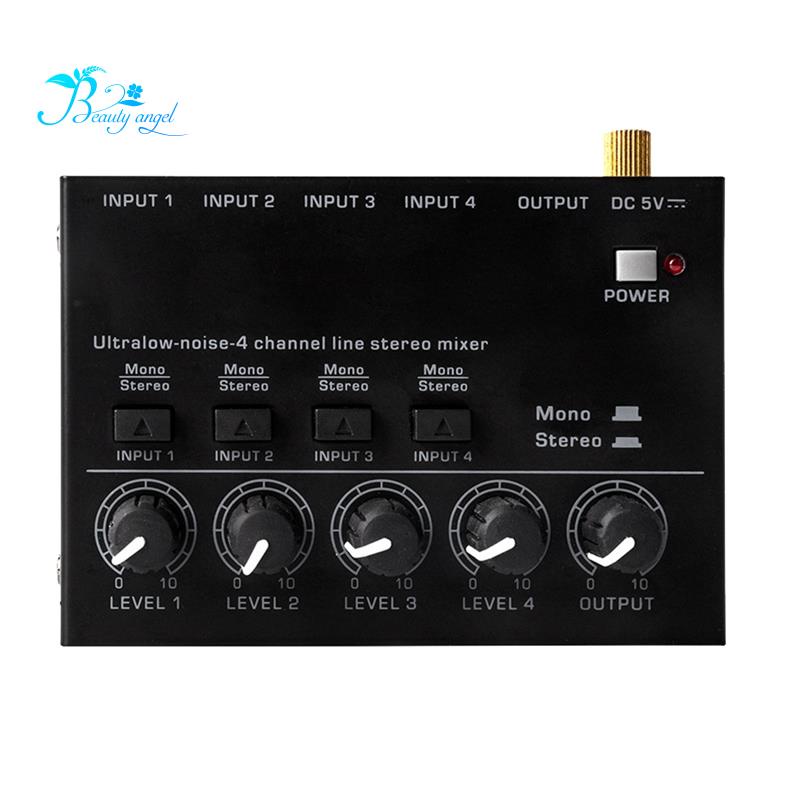 Mini Stereo Mixer MAX400 Ultralow Noise 4 Channels Mixers Mixing