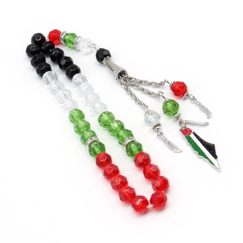 Palestine Necklace Flag Muslim Prayer Beads Rosary Masbaha Misbaha Bracelet Palestinian Map Flag