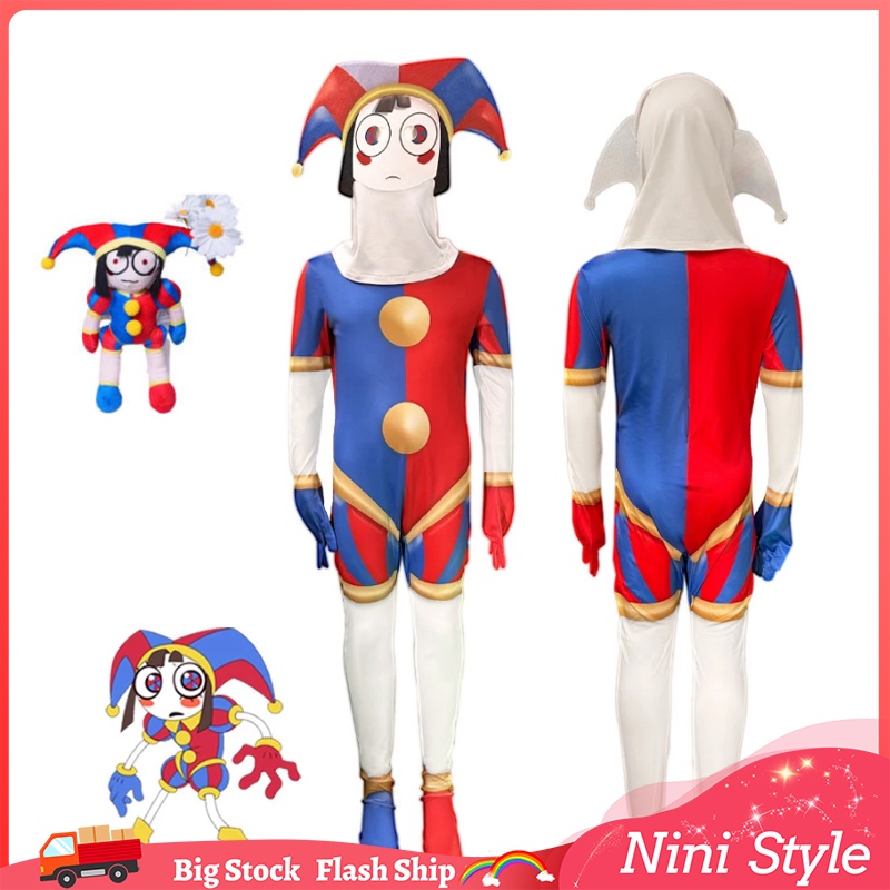 The Amazing Digital Circus Costume For Kids Boy Girl Pomni Jumpsuit ...