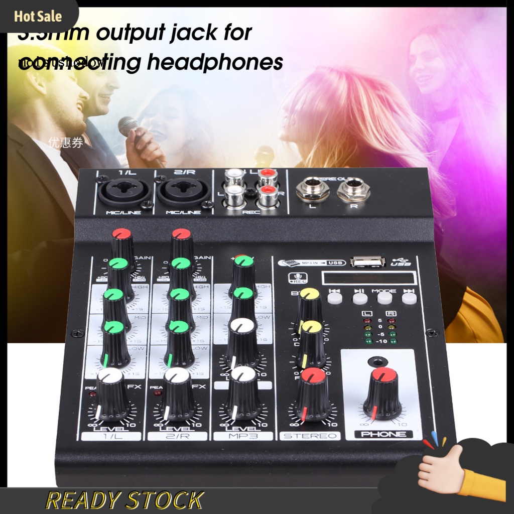 mw M4U Sound Console Professional Stereo 4way USB Audio DJ Mixer Sound