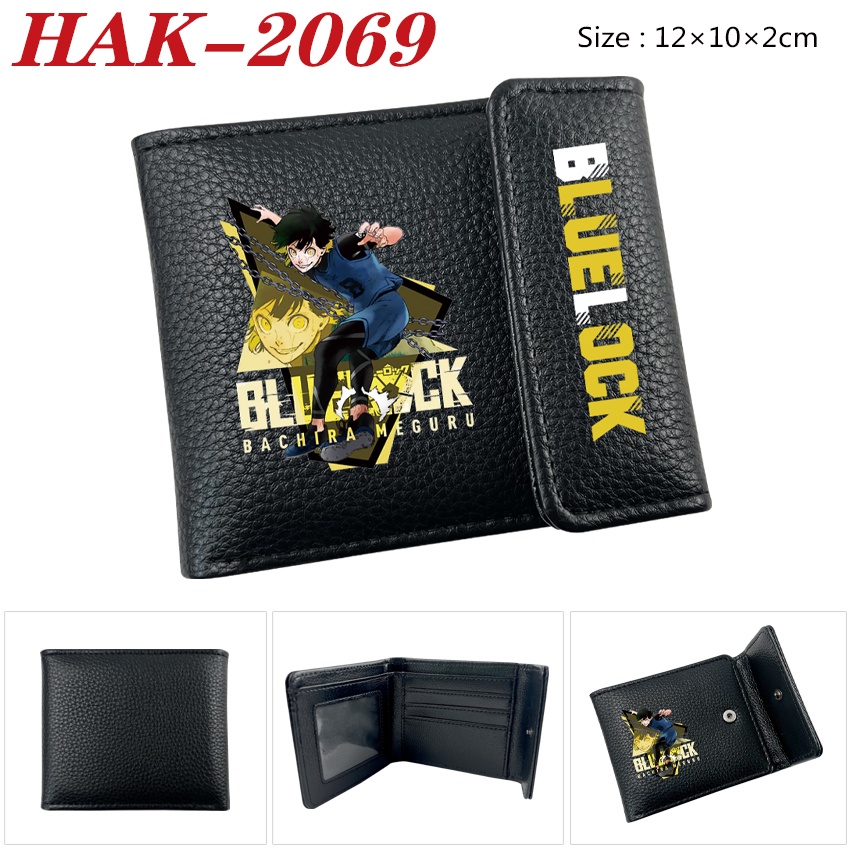 BLUE LOCK Cartoon Pattern PU Leather Casual Men's Hidden Buckle Short ...