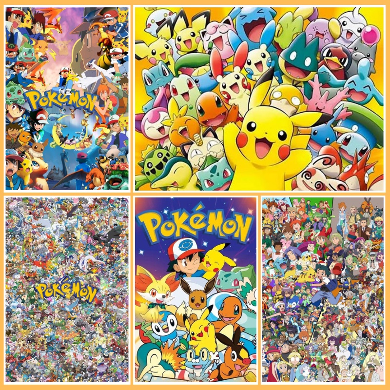 1000 Pieces Anime Puzzles Pokemon Pikachu Cartoon Jigsaw Puzzle