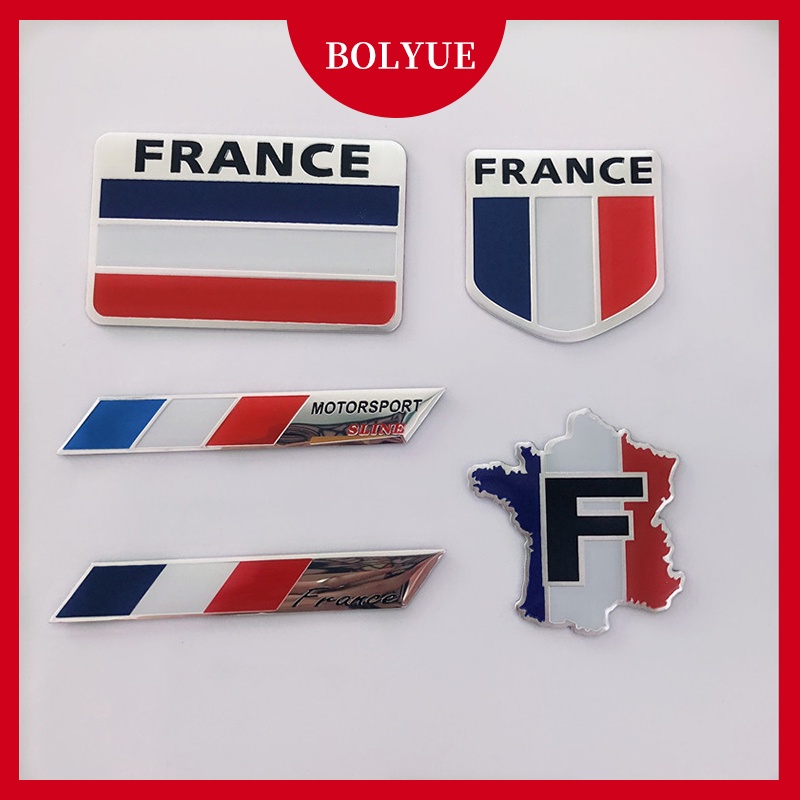 French Flag Modified Car Logo Plate Name Plate Car Logo Car Sticker ...