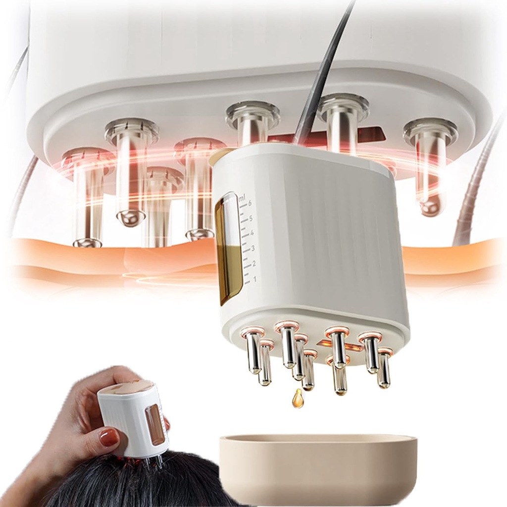 2 in 1 Electric Scalp Massage and Hair Oil Applicator Bottle, Head Massager Scalp for Hair