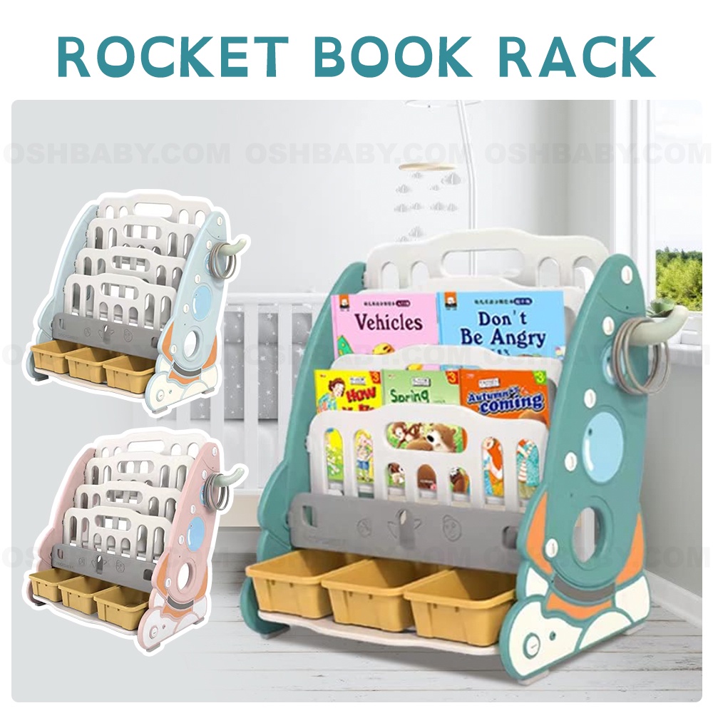 ROCKET BOOK RACK Children Kids 4 Tiers & 5 Tiers Layers Book Rack ...