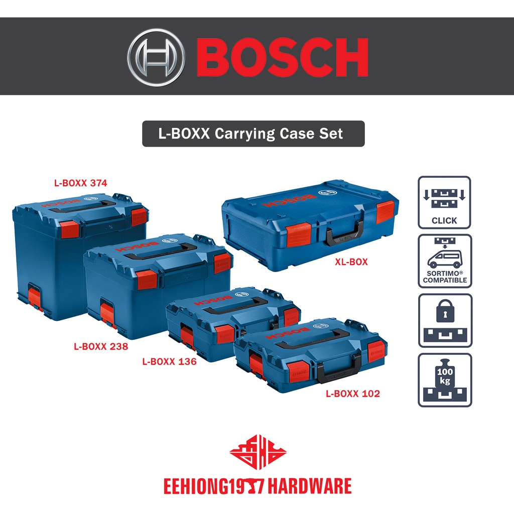 Bosch L-BOXX 102 136 238 374 Carrying Case System Stackable Tools Storage  Box