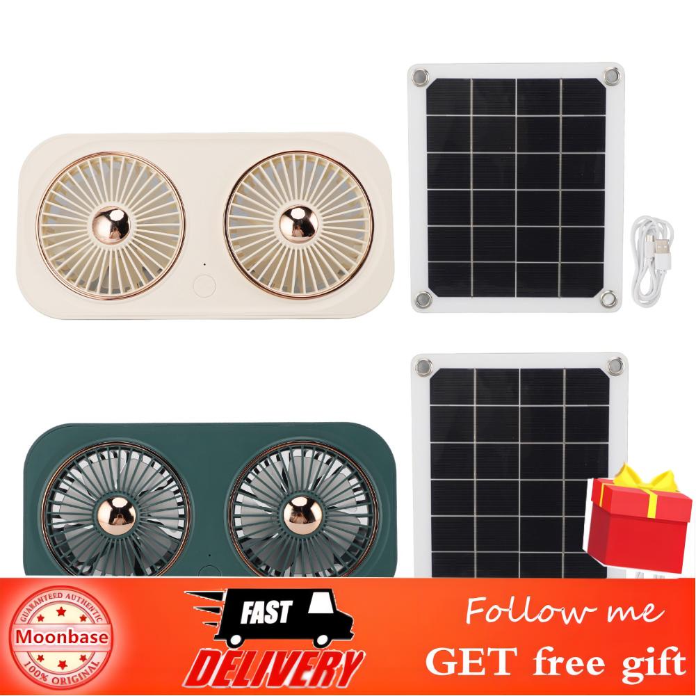 Moonbase 20W Solar Panel High Speed Airflow 5V Dual Exhaust Fan ...