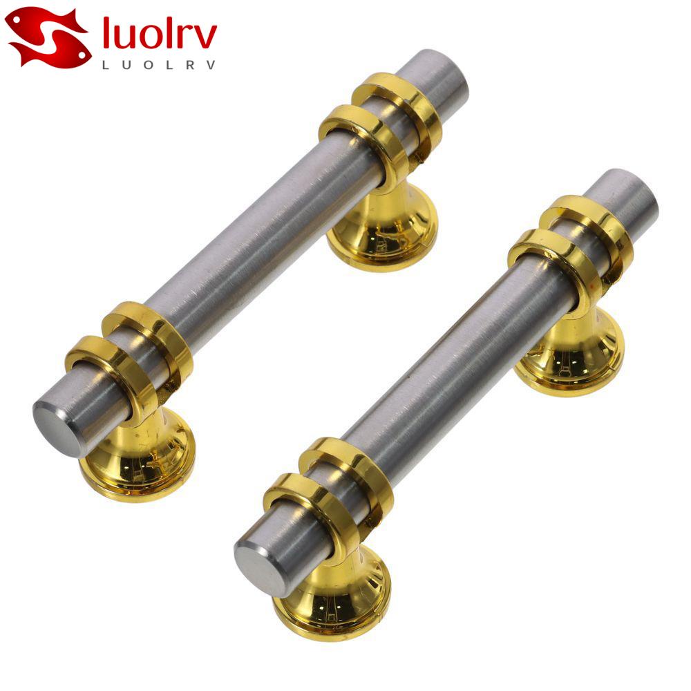 LUOLRV 5pcs Dresser Knob, Gold Stainless Steel Knobs, Vintage