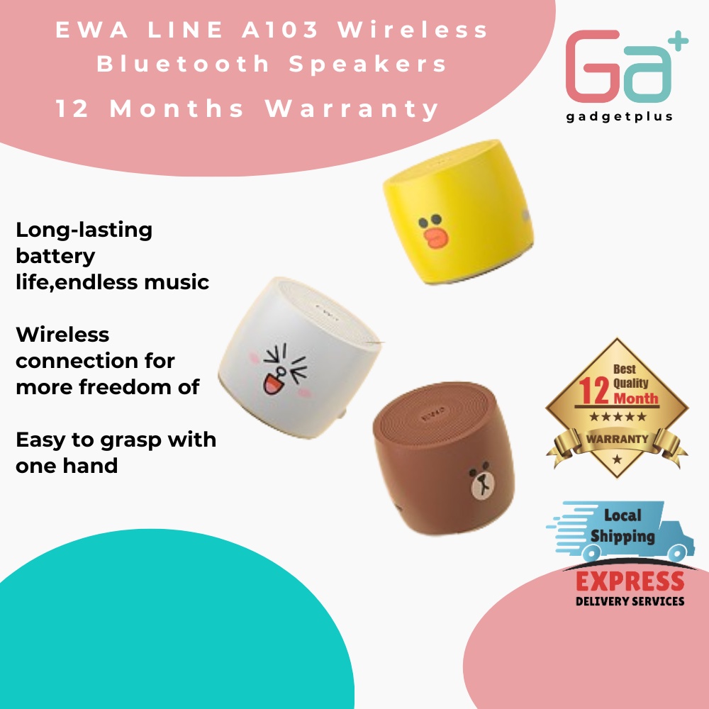 EWA LINE A103 Wireless Bluetooth Speakers 5.0 USB Mini Portable Bass ...