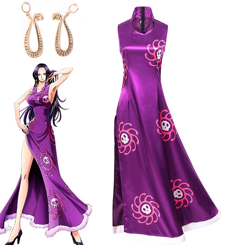 HQY2 Anime ONE PIECE Boa Hancock Cosplay Cheongsam Earring Costume