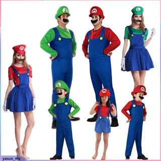 Super Mario Mascot Costume Cosplay Party Fancy Dress Brothers Suits Adult  Size