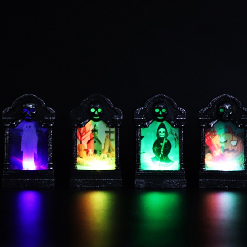 Halloween Headstone Light Tombstone Shap Decor Supplies LED Graveyard Tombstone Shopee Malaysia