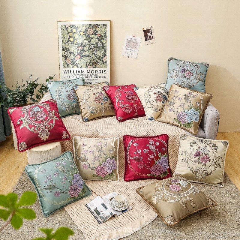 48x48cm Square Sofa Pillow Cover Luxury European Chenille Jacquard