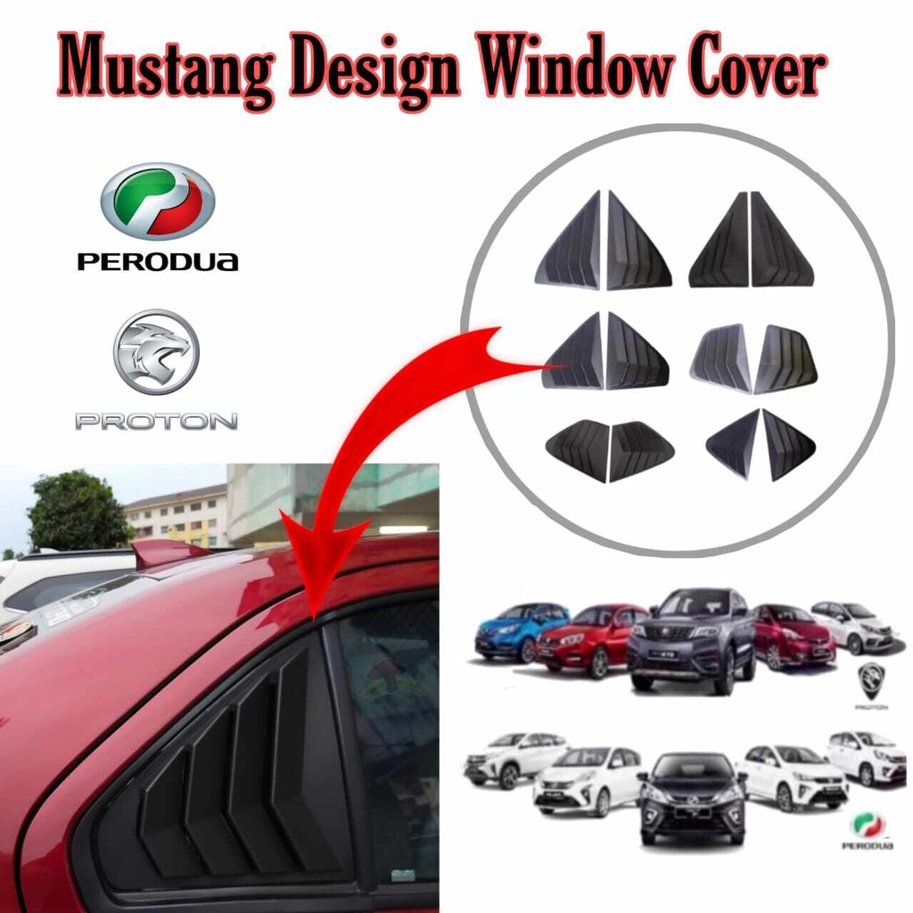 Rear Side Louver Cover Window Triangle Mirro Protector Axia Bezza Alza ...