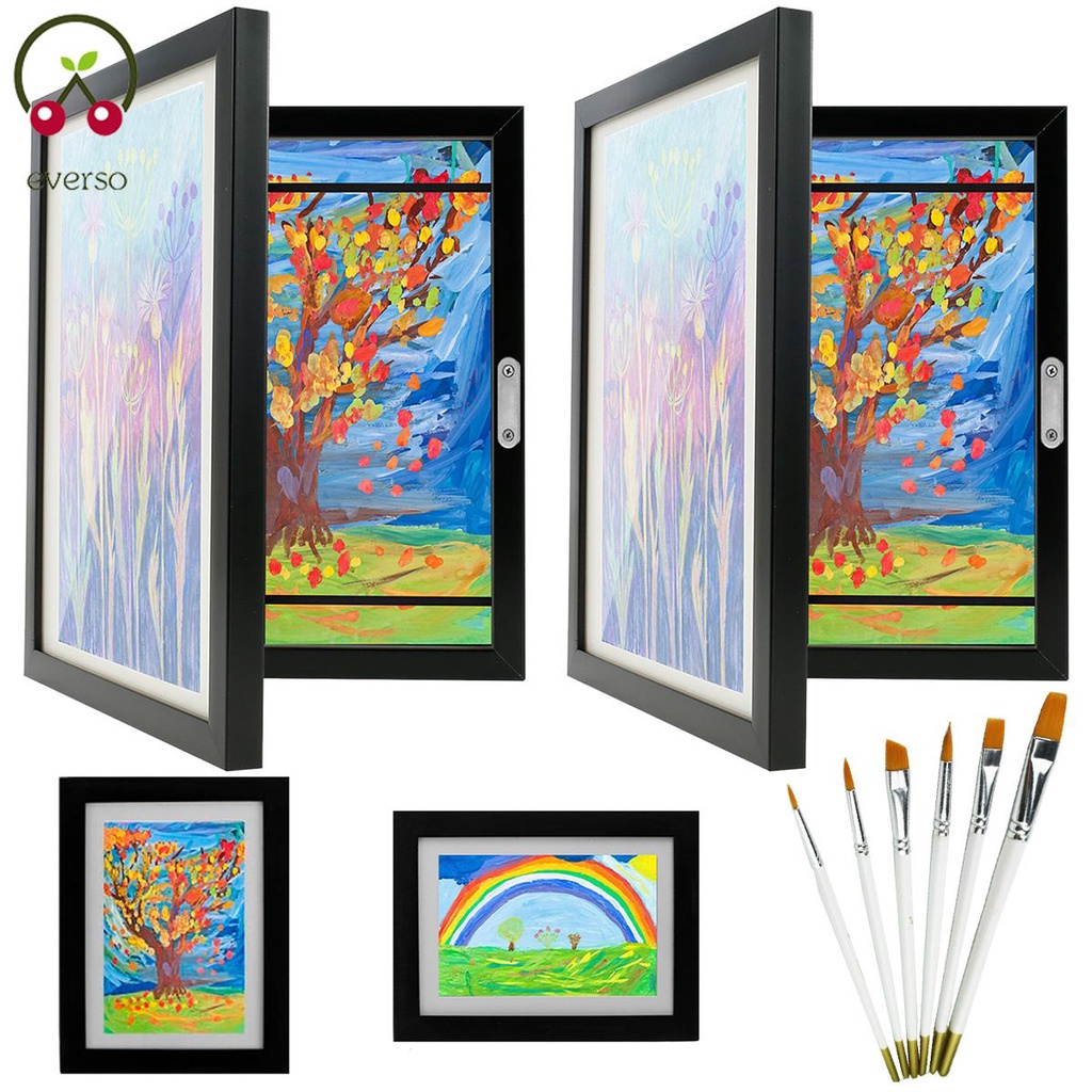 2Pcs Kids Art Frame A4 Front Opening Photo Frames with Stand Wooden ...