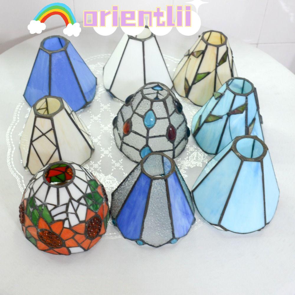 ORIENTLIIY Lamp Covers, 8 Colors Stained Glass Glass Lampshade