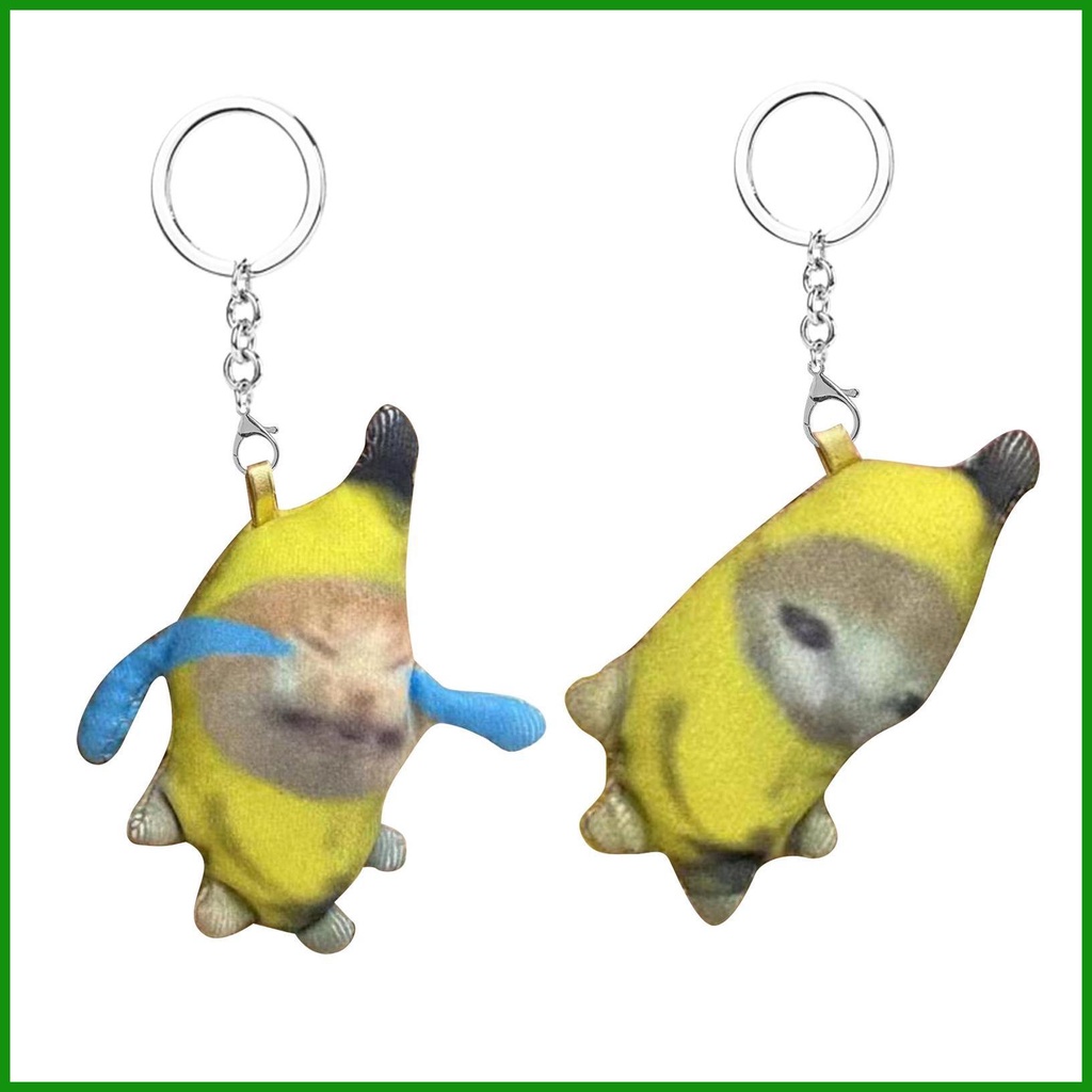 Banana Cat Meme Banana Meow Doll Keychain Novelty Attractive Funny Baby ...