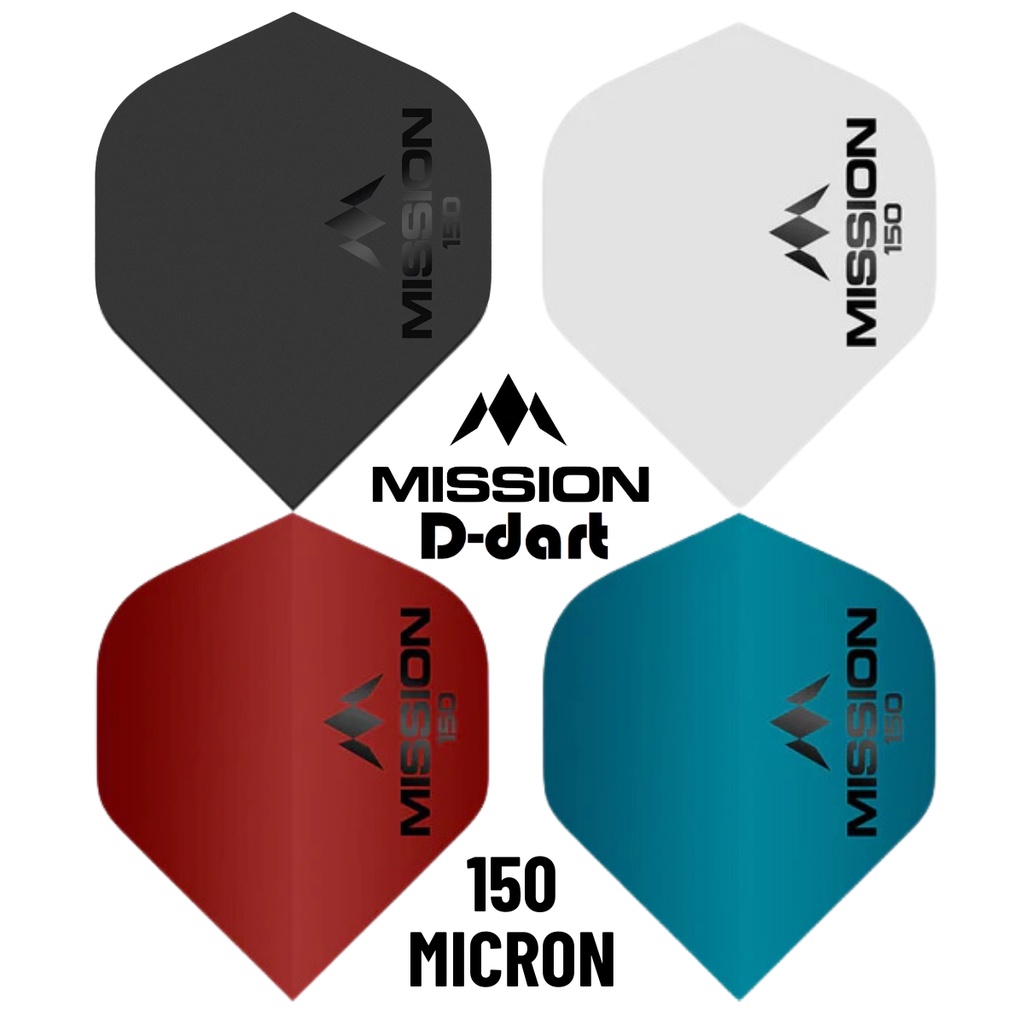 Mission Dart Flights 100 Mikron - Black Logo Standard Form