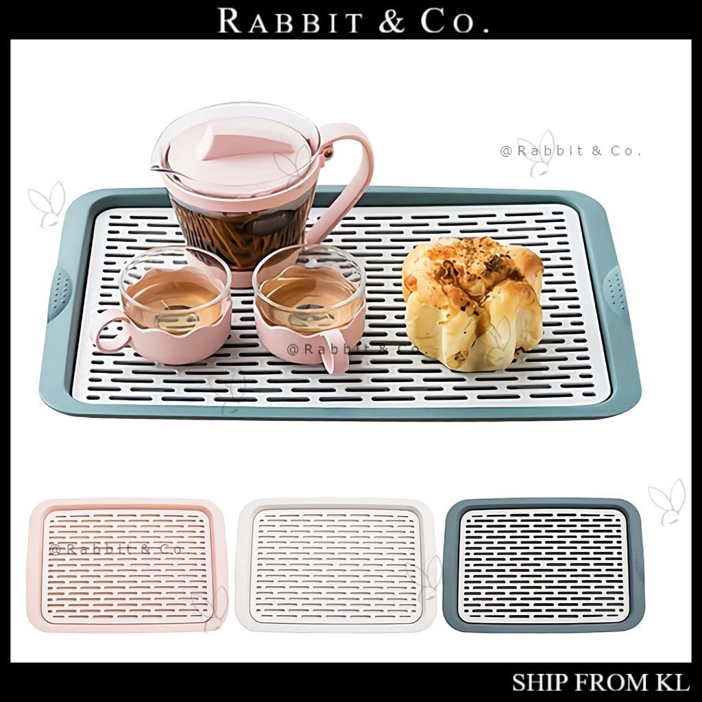 R&C Drainer with Drip Tray Dish Drain Board Mat Large Tea Server Tray ...