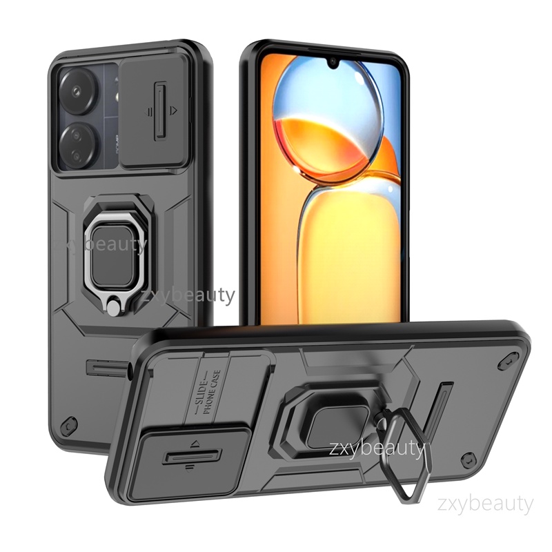 Shockproof Armor Case For Redmi Note 13 Pro 13c Redmi13c 4g 5g 2023 Slide Camera Lens Protection 8881