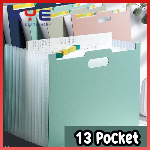 [13 Pockets] Expanding File Folder A4 Document Organizer High Capacity ...