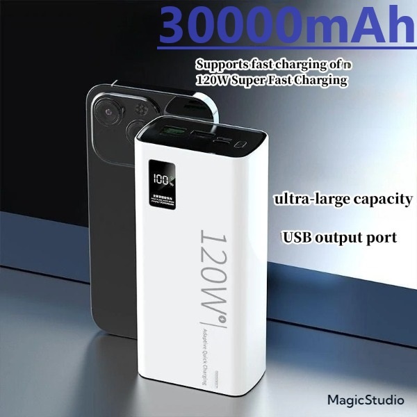 30000mAh 66W Power Bank Full Capacity Powerbank Super Fast Charge USB ...