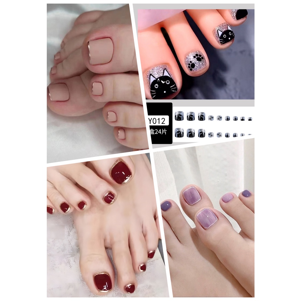 24PCS/BOX Toe Nail Art Stickers Are Waterproof. There Are Various ...