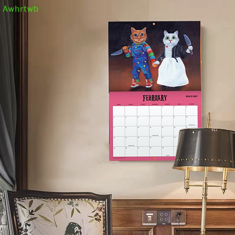 Awhrtwb Scaredy Cats 2024 Monthly Calendar, Cats 2024 Hangable Monthly