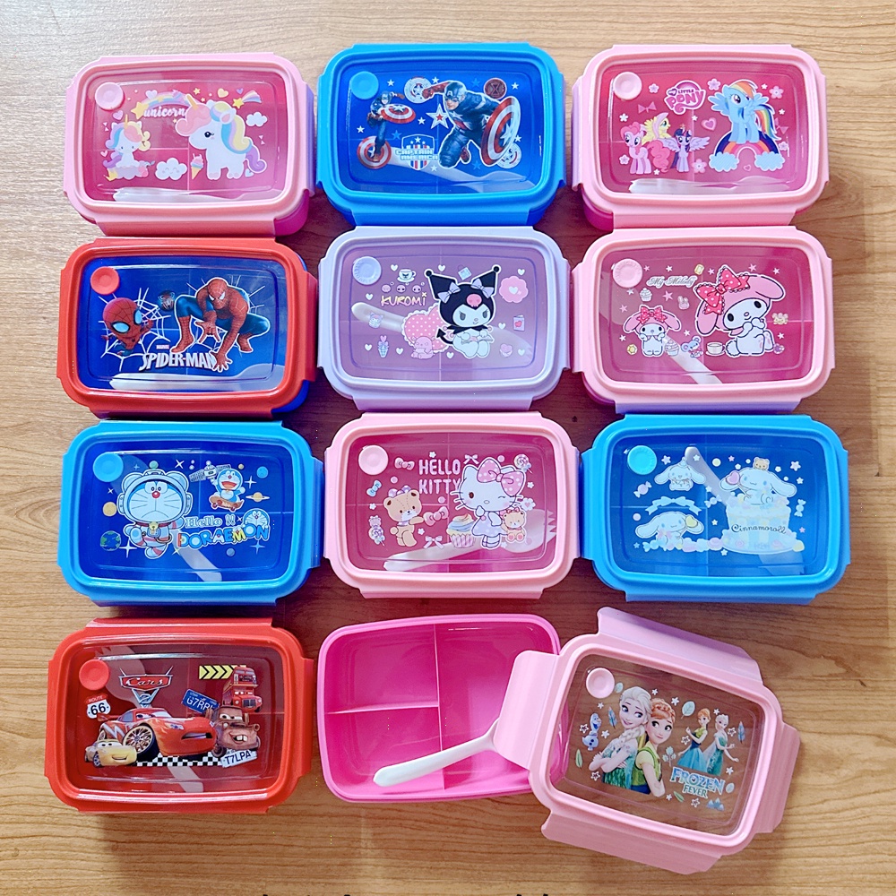 Layer Lunch Box Storage Container Kids School Children Cartoon Bento