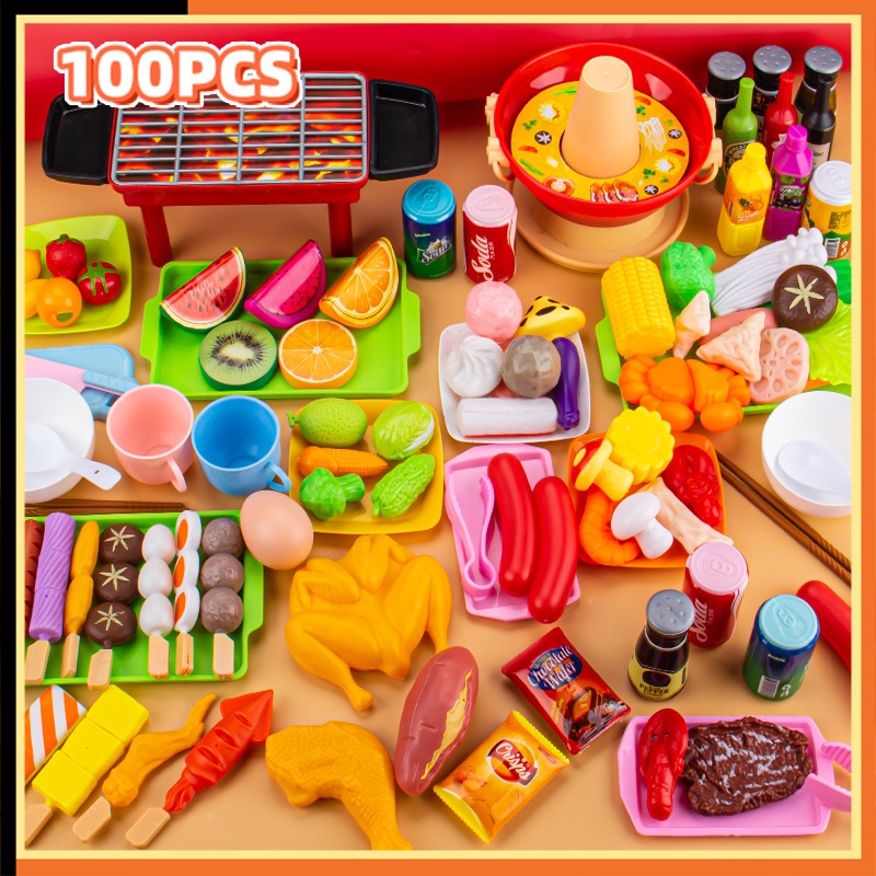 Hot Pot Food Toy Set Kids Pretend Play Set Cooking Kitchen Playset Kids ...